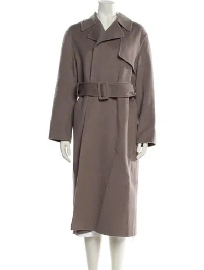 Pre-owned Theory Wool Trench Coat In Brown