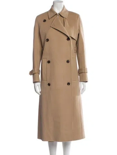 Pre-owned Theory Wool Trench Coat In Brown