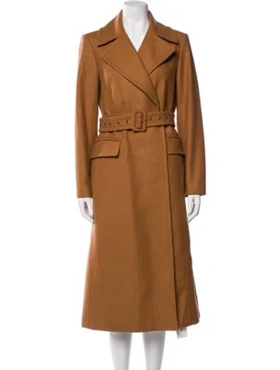 Pre-owned Theory Wool Trench Coat In Brown