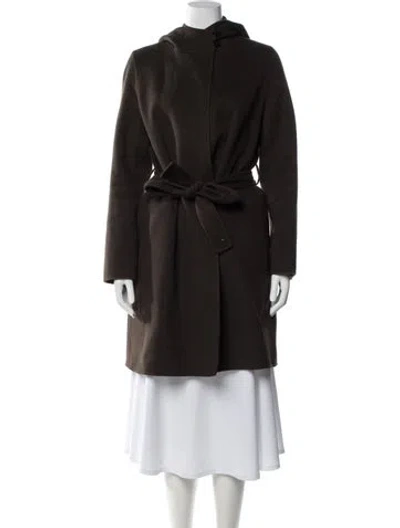 Pre-owned Theory Wool Trench Coat In Brown