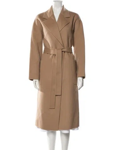 Pre-owned Theory Wool Trench Coat In Brown