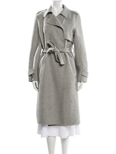 Pre-owned Theory Wool Trench Coat In Gray