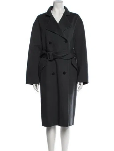Pre-owned Theory Wool Trench Coat In Gray