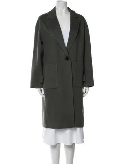Pre-owned Theory Wool Trench Coat In Gray