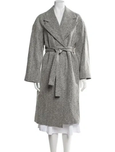 Pre-owned Theory Wool Trench Coat In Gray