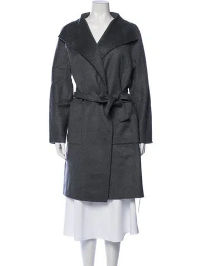 Pre-owned Theory Wool Trench Coat In Gray