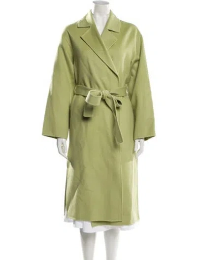 Pre-owned Theory Wool Trench Coat In Green