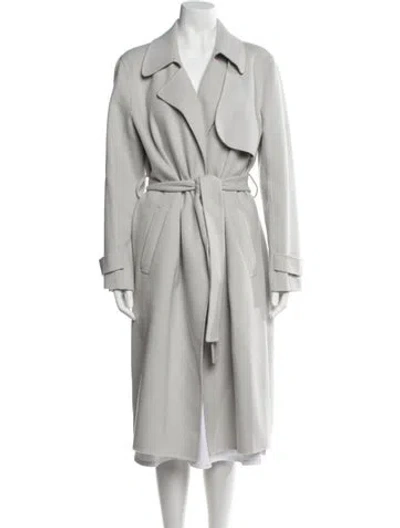 Pre-owned Theory Wool Trench Coat In Grey