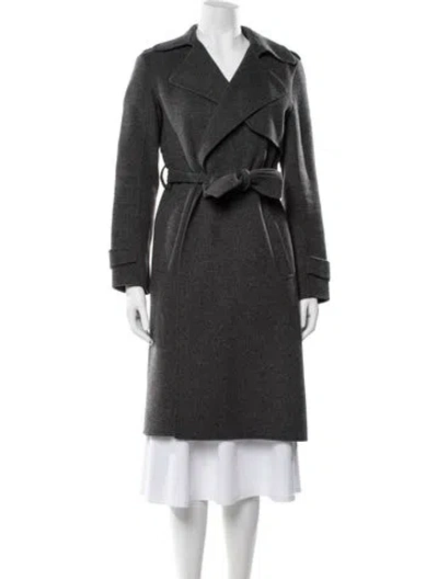 Pre-owned Theory Wool Trench Coat In Grey