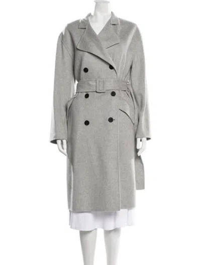 Pre-owned Theory Wool Trench Coat In Grey
