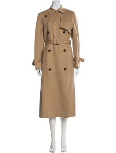 Pre-owned Theory Wool Trench Coat In Neutral