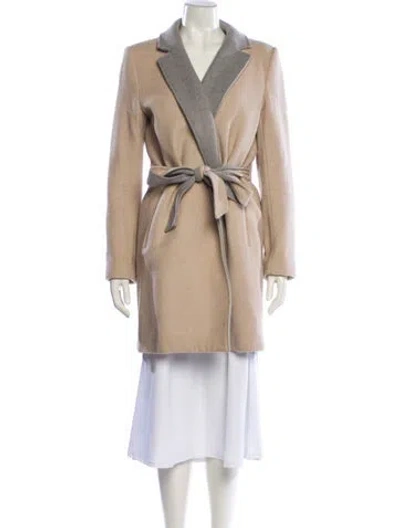 Pre-owned Theory Wool Trench Coat In Neutral