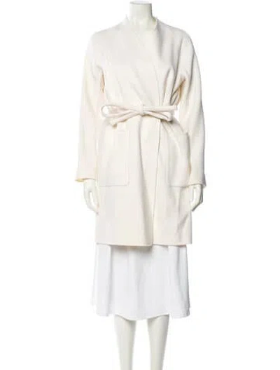 Pre-owned Theory Wool Trench Coat In Neutral