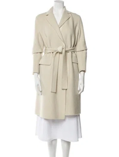 Pre-owned Theory Wool Trench Coat In Neutral