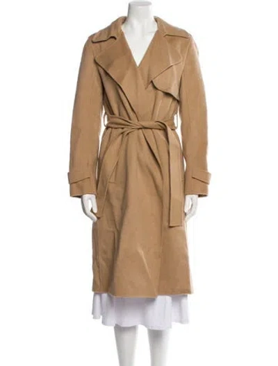 Pre-owned Theory Wool Trench Coat In Neutral