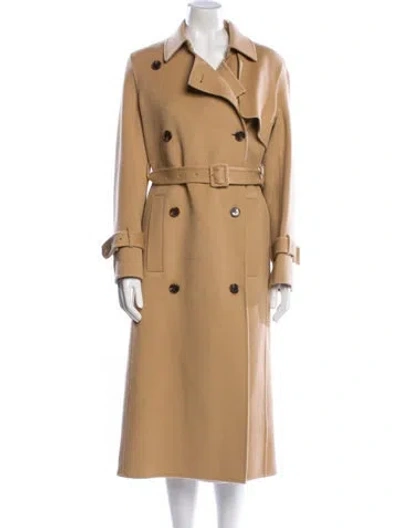 Pre-owned Theory Wool Trench Coat In Neutral