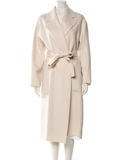 Pre-owned Theory Wool Trench Coat In Neutral