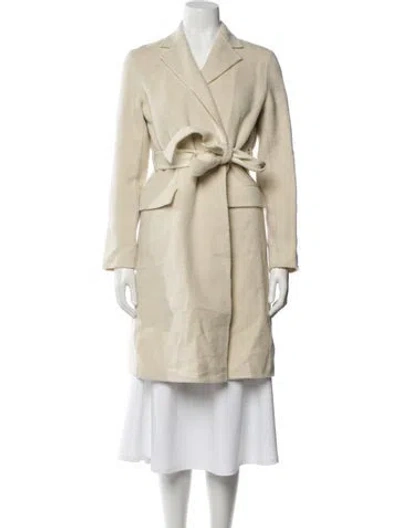 Pre-owned Theory Wool Trench Coat In Neutral