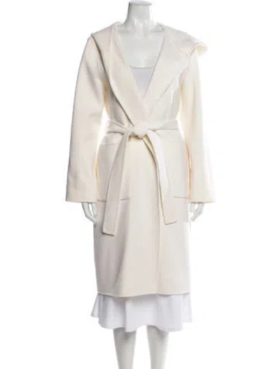 Pre-owned Theory Wool Trench Coat In Neutral