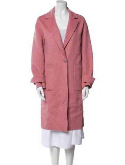 Pre-owned Theory Wool Trench Coat In Pink