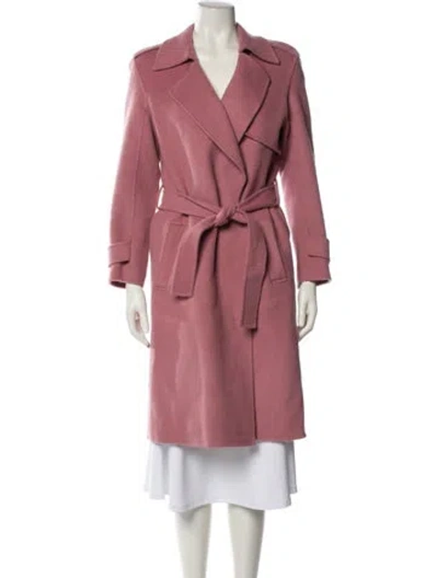 Pre-owned Theory Wool Trench Coat In Pink