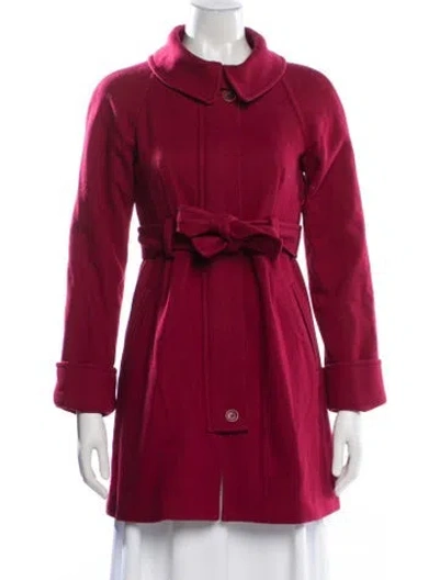 Pre-owned Theory Wool Trench Coat In Red
