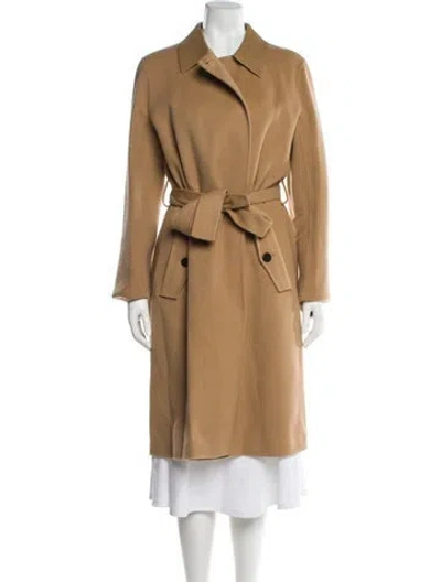 Pre-owned Theory Wool Trench Coat W/ Tags In Brown