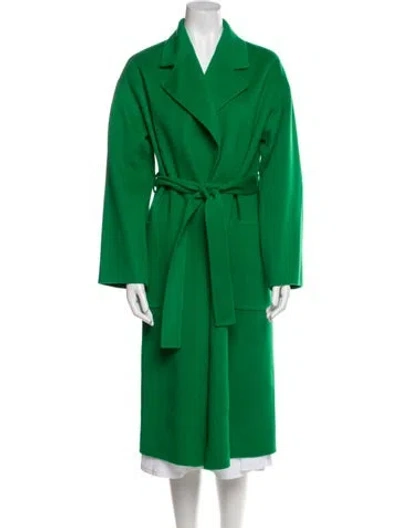 Pre-owned Theory Wool Trench Coat W/ Tags In Green