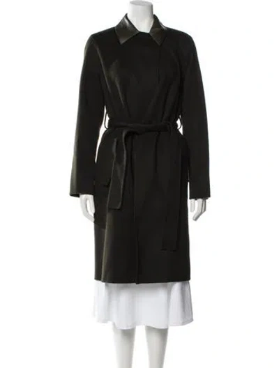 Pre-owned Theory Wool Trench Coat W/ Tags In Green