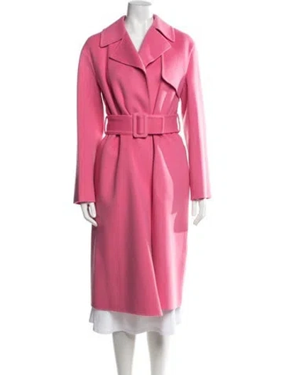 Pre-owned Theory Wool Trench Coat W/ Tags In Pink