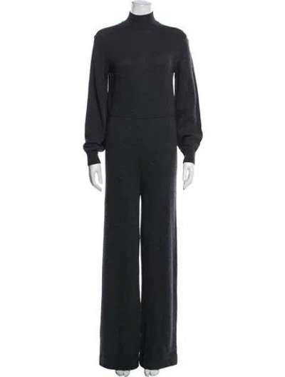 Pre-owned Theory Wool Turtleneck Jumpsuit In Grey