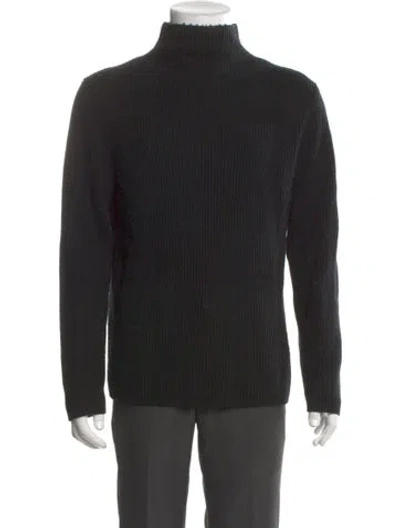 Pre-owned Theory Wool Turtleneck Pullover In Black