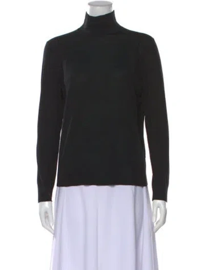 Pre-owned Theory Wool Turtleneck Sweater In Black