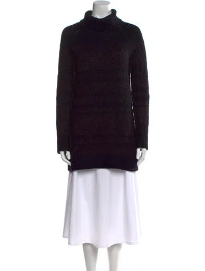 Pre-owned Theory Wool Turtleneck Sweater In Black