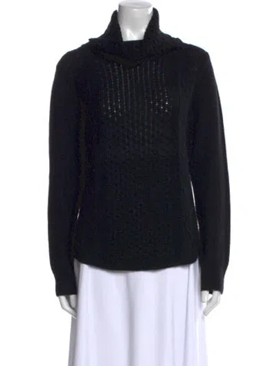 Pre-owned Theory Wool Turtleneck Sweater In Black
