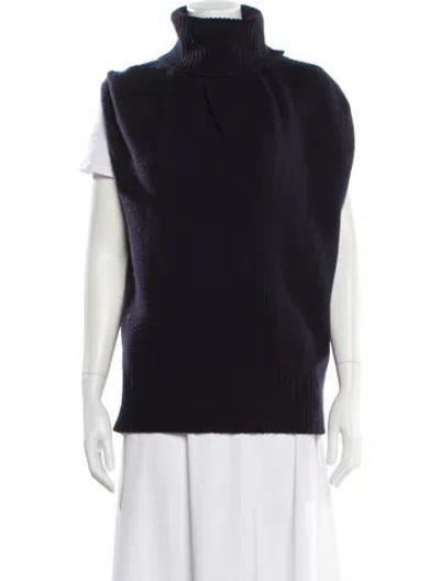 Pre-owned Theory Wool Turtleneck Sweater In Black