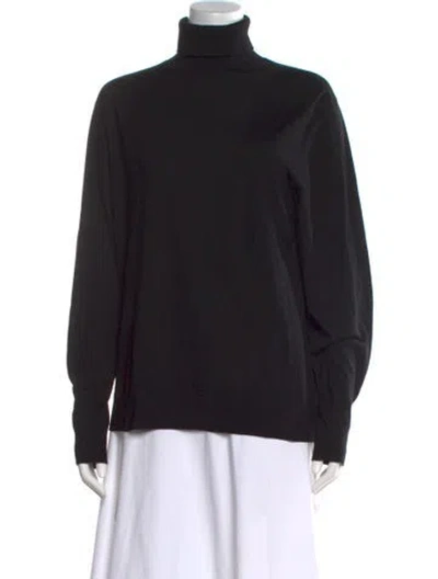 Pre-owned Theory Wool Turtleneck Sweater In Black
