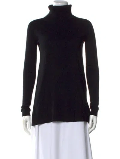 Pre-owned Theory Wool Turtleneck Sweater In Black