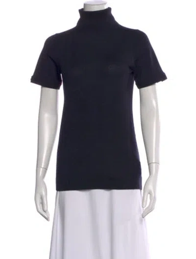 Pre-owned Theory Wool Turtleneck Sweater In Black