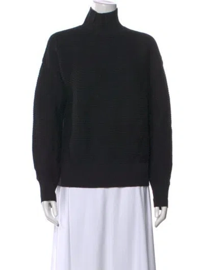 Pre-owned Theory Wool Turtleneck Sweater In Black