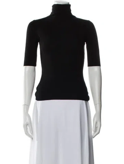 Pre-owned Theory Wool Turtleneck Sweater In Black