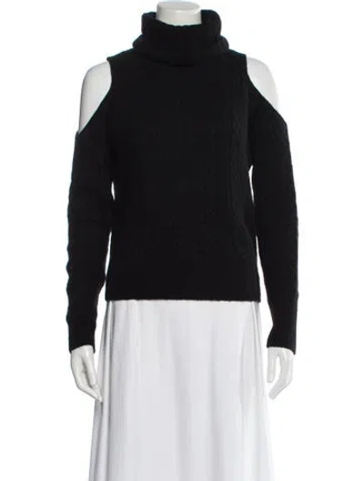 Pre-owned Theory Wool Turtleneck Sweater In Black