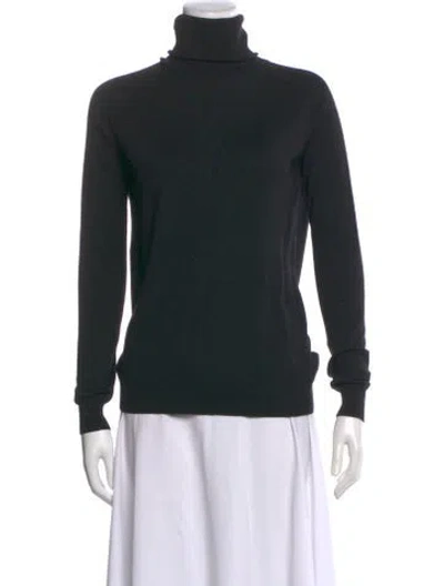 Pre-owned Theory Wool Turtleneck Sweater In Black