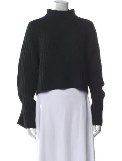 Pre-owned Theory Wool Turtleneck Sweater In Black