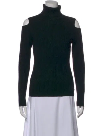 Pre-owned Theory Wool Turtleneck Sweater In Black