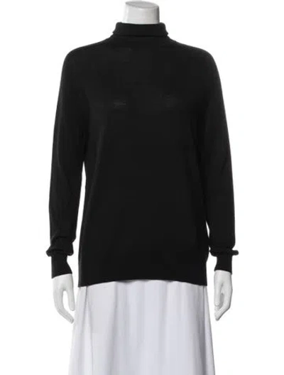 Pre-owned Theory Wool Turtleneck Sweater In Black