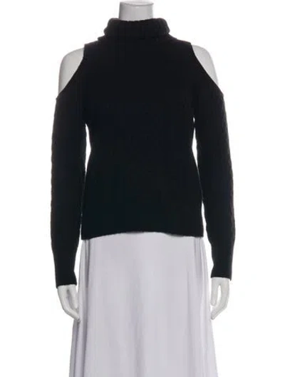Pre-owned Theory Wool Turtleneck Sweater In Black