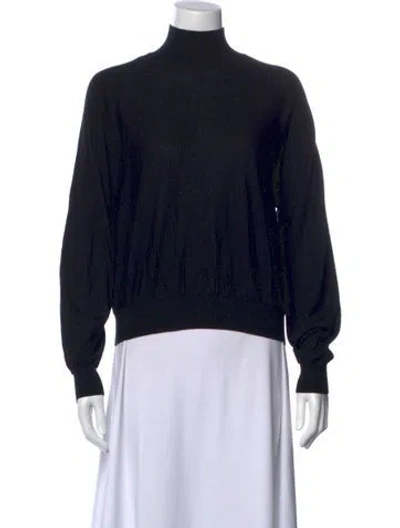Pre-owned Theory Wool Turtleneck Sweater In Black