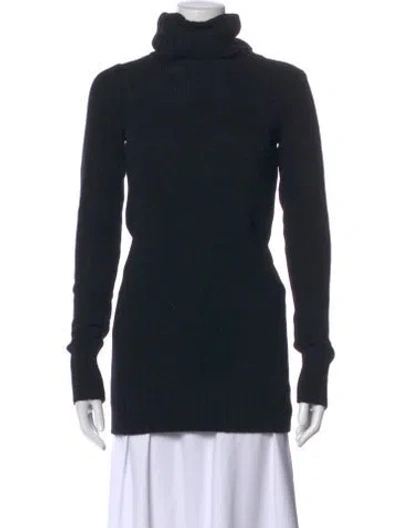 Pre-owned Theory Wool Turtleneck Sweater In Black
