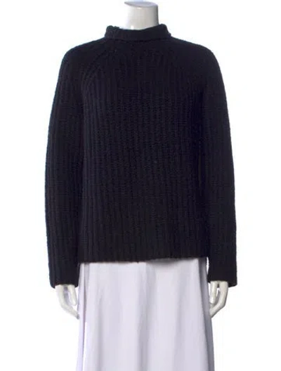 Pre-owned Theory Wool Turtleneck Sweater In Black